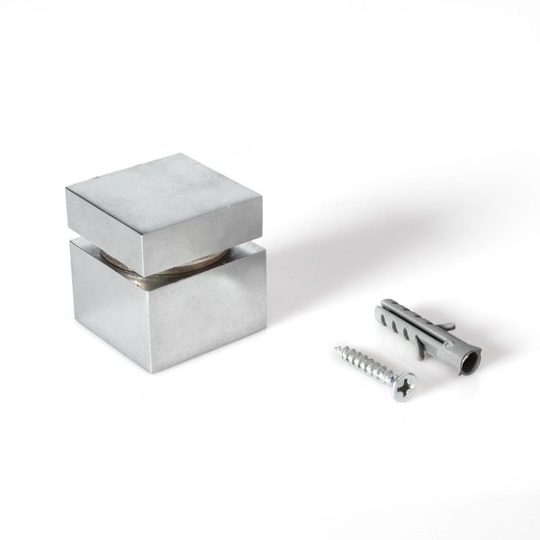 Outwater Square Standoff, 1-1/4 in Sq Sz, Square Shape, Steel Chrome 3P1.56.00880